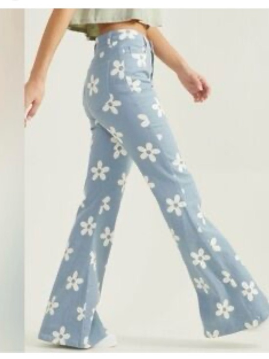 Altar'd State Denim - Altar'd State Light Blue Daisy Flare Jeans